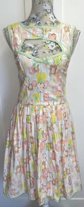 Kitten D'Amour Peekaboo Multicolour Floral Fit & Flare Dress Size 8 #27/60 - Picture 1 of 8