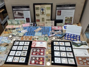 HUGE Auction Lot - U.S. & Foreign Coins, Currency, Proofs, Silver, Lincoln Cents - Picture 1 of 24