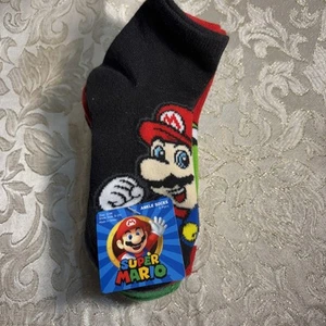 Super Mario NINTENDO Ankle Socks 6 Pair Sz S/M 9-2 1/2 BOY GIRL NEW 2018 6 COLOR - Picture 1 of 11