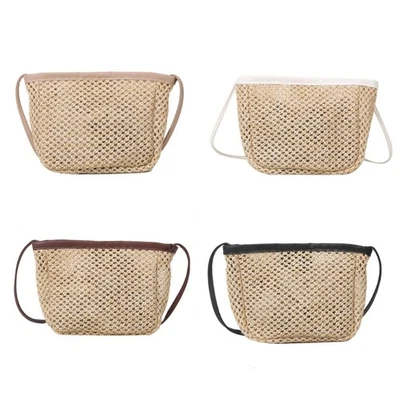 2023 New Crossbody Bag Mini Square Bags Straw Weave Summer Fashion Shoulder Bag - Image 1 of 4