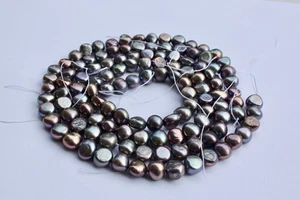 BK05 perlas cultivadas hebra perlas de agua dulce joyería cadena collar 9-10 mm barroco m - Imagen 1 de 1