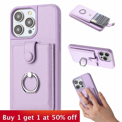 For iPhone 17 Air 17 16 Pro Max 15 14 7 13 12 11 XS XR Phone Case Leather wallet - Image 1 of 4