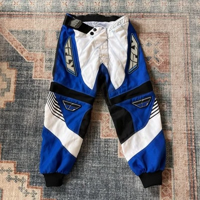 BOYS Fly Racing Motorcross Race Pants Size 24 Style #303 Blue Adjustable Waist - Image 1 of 4