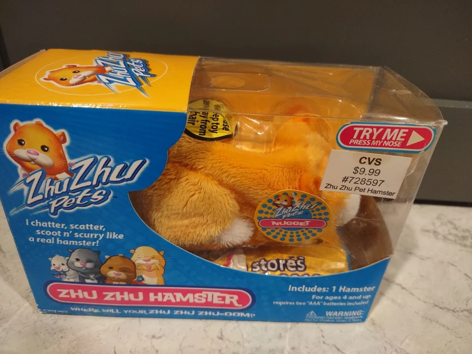 2008 Zhu Zhu Pet Hamster "Mr. Squiggles" Yellow & White by Cepia LLC - image 1 of 4