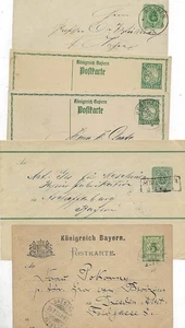 SELTENES KONVOLUT AUS ALT-BAYERN-5 POSTKARTEN-GESCHRIEBEN+BLANCO+ZEIT.SCHLEIFEN - Bild 1 von 2