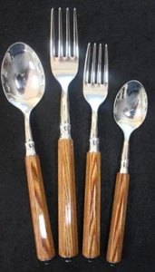 Capdeco Galaxie Wood Four Piece Place Setting - Picture 1 of 7