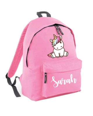 NOT SPECIFIED Personalisierter niedlicher Baby Einhorn Rucksack für Mädchen Schule Teenager Kinder rosa L310
