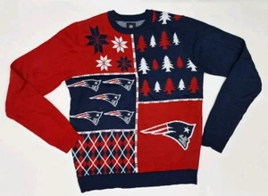 NFL New England Patriots BUSY BLOCK Ugly Sweater, Large - Picture 1 of 5