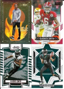 Lote de 4 cartas DeVonta Smith con partitura novato y metal Universe alto horno casi nuevo - Imagen 1 de 1