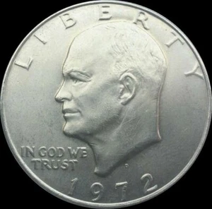 1972 D Eisenhower Dollar About Uncirculated US Mint Coin IKE - Picture 1 of 3