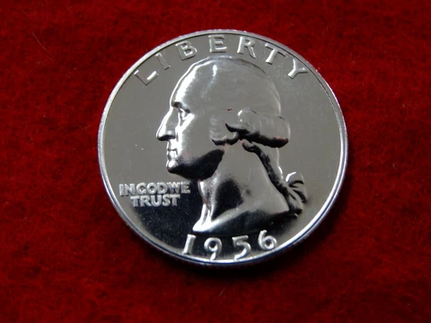 1956  25C WASHINGTON PROOF  90% SILVER QUARTER      ITEM #70R Cover