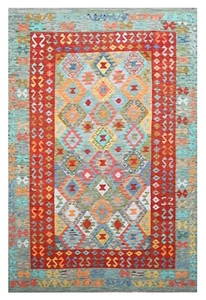 Tash Afghan Vintage Traditional Hand Made Oriental Woollen Large Kilim 300x200cm - Picture 1 of 12