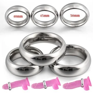 Heavy Duty Stainless Steel Metal Silver Cock Ring Penis Enhancer Band For Men - Picture 1 of 15