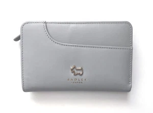 RADLEY "MEDIUM BIFOLD PURSE" LEATHER WALLET w CURVED POCKET, SIGNATURE DOG  NWD - Picture 1 of 11