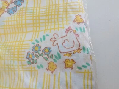 Babycare by Riegel fitted crib sheet yellow farm animals cow USA vintage NEW - Image 1 of 4