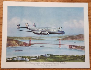 Menú de vuelo Pan Am Lockhead Constellation 1er vuelo comercial alrededor del mundo - Imagen 1 de 2
