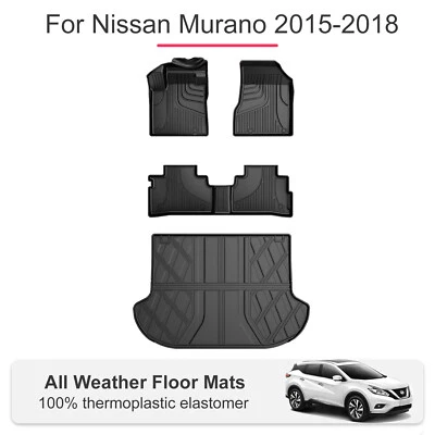 For Nissan Murano 2015-2018 Car All Weather TPE Rubber Floor Mats+Trunk Mat Set Foto 1 de 4