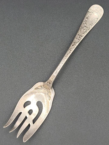 Douglas? by Gorham Sterling Silver Salad Serving Fork 7" Serving Fork Unusual Cover