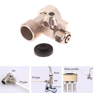 Water Filter Purifier Adapter 1/2'' To 1/4" Ball Valve Faucet Safe Metal Joint - Bild 1 von 10