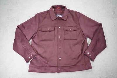 Robert Graham Trucker Jacket Men’s Size XXL 2XL Mahogany Vegan Suede - Image 1 of 4