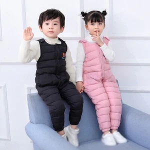 1-5T Toddler Boy Girl Snow Pants Thick Warm Snow Ski Bib Overalls Snowsuit - Picture 1 of 16
