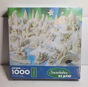 1995 Snow Babies at Play Dept 56 1000 Piece Puzzle Springbok by Hallmark Vintage - Picture 1 of 3