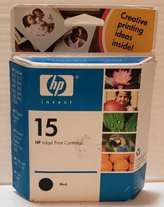 Genuine HP 15 Black Ink Cartridge. Expired 2005. Sealed - Picture 1 of 3