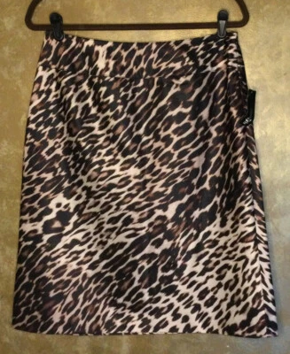 Saia East 5th feminina estampa de leopardo comprimento do joelho lápis zíper lateral... tamanho 10 - Imagem 1 de 4