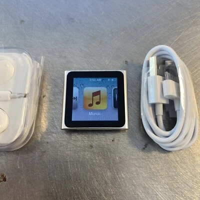 Apple iPod nano 6th Gen Silver 8 GB. NEW BATTERY     - Image 1 of 4