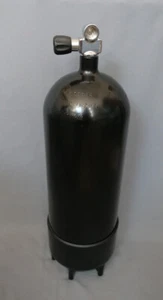 Tauchflasche 18 Liter 232bar komplett mit MonoVentil und Standfuss 204mm schwarz - Picture 1 of 2