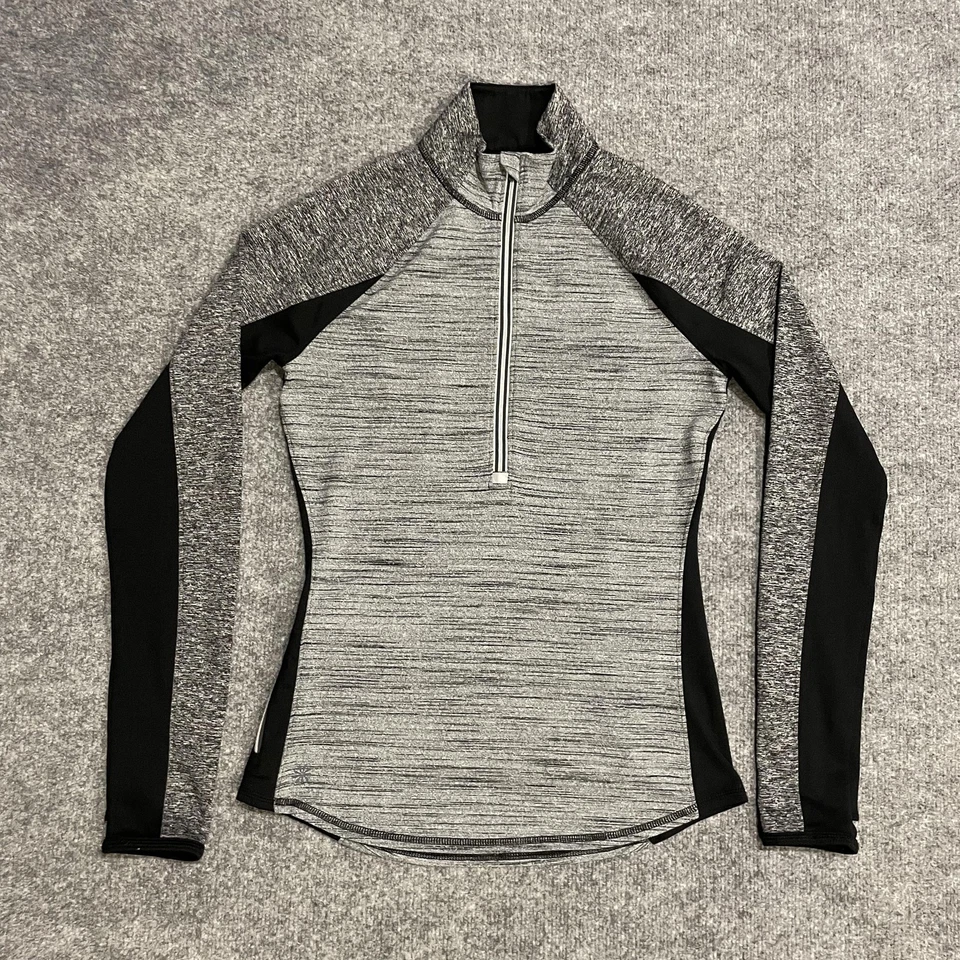 Pullover Athleta Running Wild Media Cremallera Mujer S Gris Negro Manga Larga Atlético Foto 1 de 4