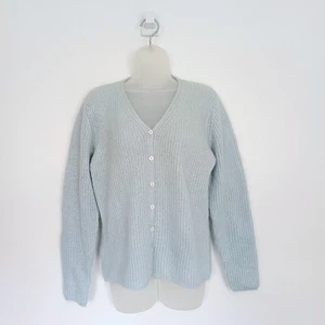 Cárdigan St Michael Lana Mohair Talla 14 Azul Claro Tejido Abotonado De Colección - Imagen 1 de 12