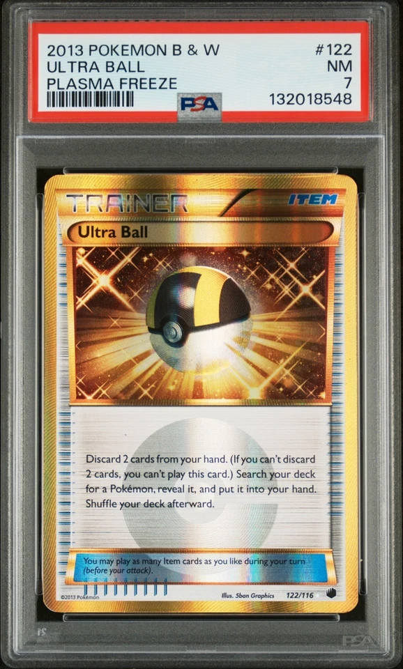 Ultra Ball 122/116 Plasma Freeze Holo NM PSA 7 - Image 1 of 3