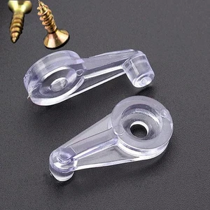 Schranktür Glas Halteclips Set, Kunststoff, klar, versetzt 4 mm, mit Klarsicht  - Bild 1 von 6