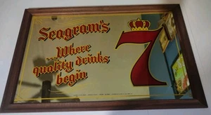 Vintage Seagram's 7 Whiskey Bar Pub Promotional Advertising Mirror Sign Picture - Picture 1 of 11
