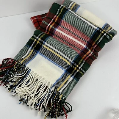 Pottery Barn Stewart клетку кисточки стола бросить бегун 50 X 50 Рождество красный новый - Изображение 1 из 4