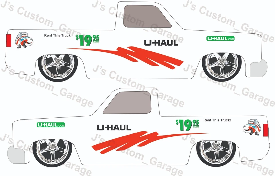 Calcomanías Uhaul 83 Silverado 1/64 personalizadas de tóner blanco tobogán acuático para Hot Wheels Foto 1 de 1