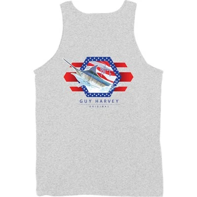 Guy Harvey Resolution Fishing Boat Beach Tank Top. Pick Size..Gray. New w/Tags - Image 1 of 4