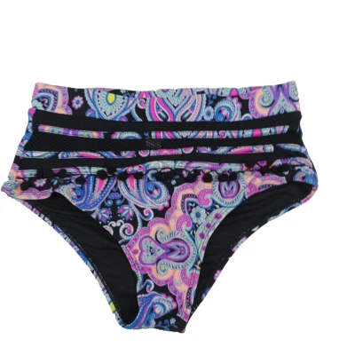 Beach Resort Women Swim Bottom MEDIUM(8-10) Paisley Floral Hi-Rise - Image 1 of 4