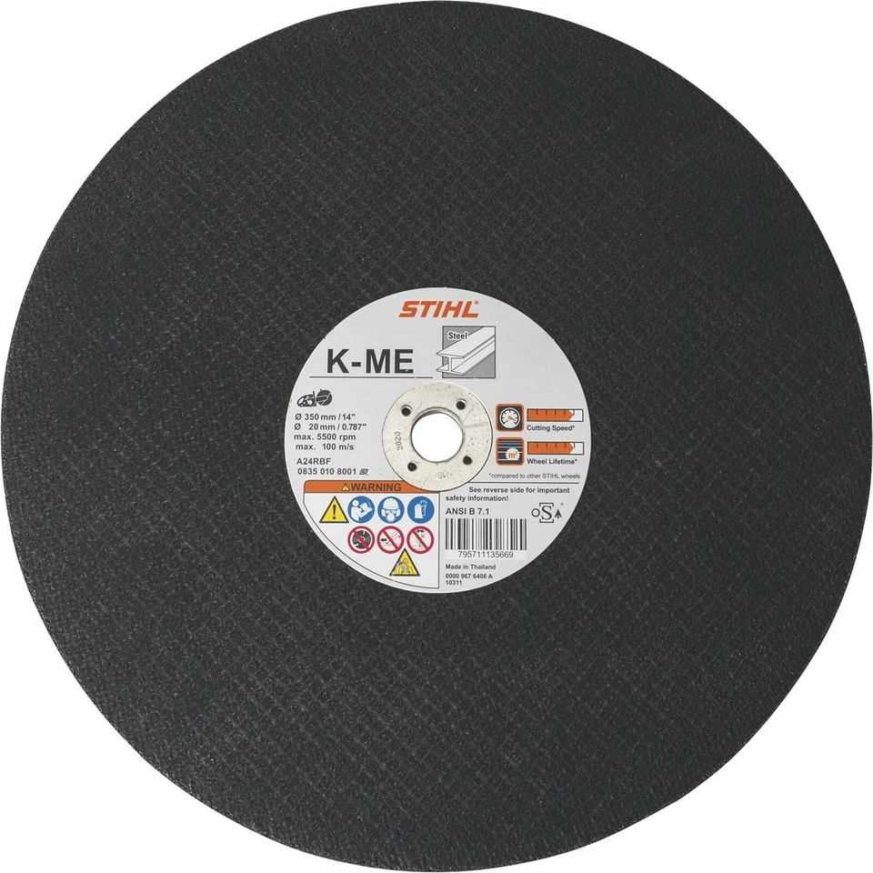 Stihl Cut-Off Saw Abrasive Metal Cutting Blades 14" w/1" Arbor 10 Pack - Image 1 of 1