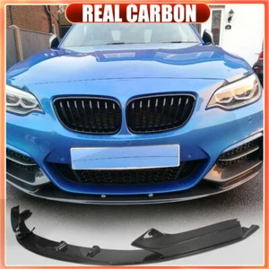 REAL CARBON Front Bumper Lip Splitter For BMW F22 F23 M225i M235i M-Sport 14-19  - Picture 1 of 17