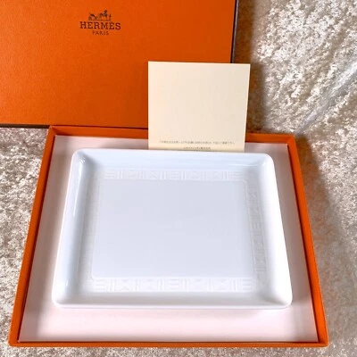 Hermes Paris Egee Plato de Sushi Rectángulo Cambiar Bandeja Vajilla Porcelana con Caja Foto 1 de 4