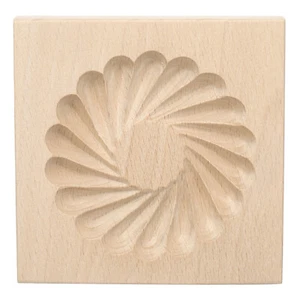 Wooden Cookie Mould 3.94" x 3.94" Wooden Cookie Biscuit Mould Sandwich Carved - Picture 1 of 6