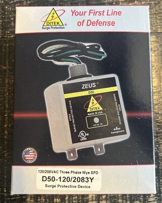 Ditek - D50-120/2083Y - DITEK D50 Surge Suppressor - 120 V AC, 208 V AC Input -