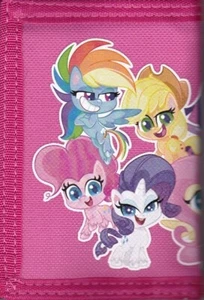 LITTLE PONY Premium Tri-Fold Pink Nylon Wallet Note Coin Zip Pocket 6 Card Slots - Picture 1 of 18