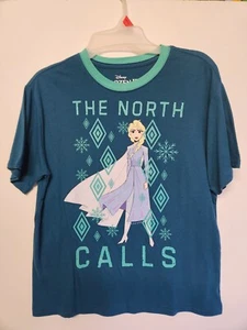 Frozen ll Elsa "The North Calls" Girls Blue Short Sleeve Shirt Size 2XL 19 - Picture 1 of 2
