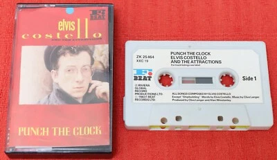 ELVIS COSTELLO - UK CHROME CASSETTE TAPE - PUNCH THE CLOCK - PAPER LABELS - Image 1 of 4
