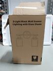 2 Lights Black Wall Sconce Bathroom Vanity Light With Clear Glass Shade Style