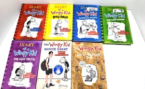 RANDOM LOT OF 7 Diary of a Wimpy Kid by Jeff Kinney Hardcover Books - Picture 1 of 5