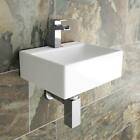 Basin Sink Modern Square Ceramic Small Cloakroom Basin Wall Hung Corner 335x295